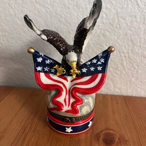Patriotic Eagle with American Flag Trinket box